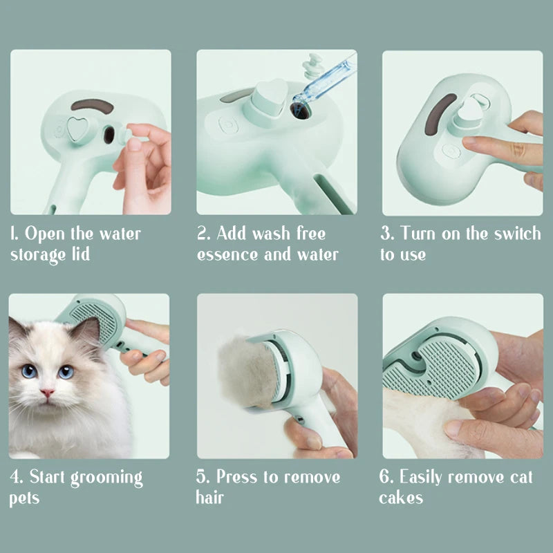 Steam Grooming Pet Brush