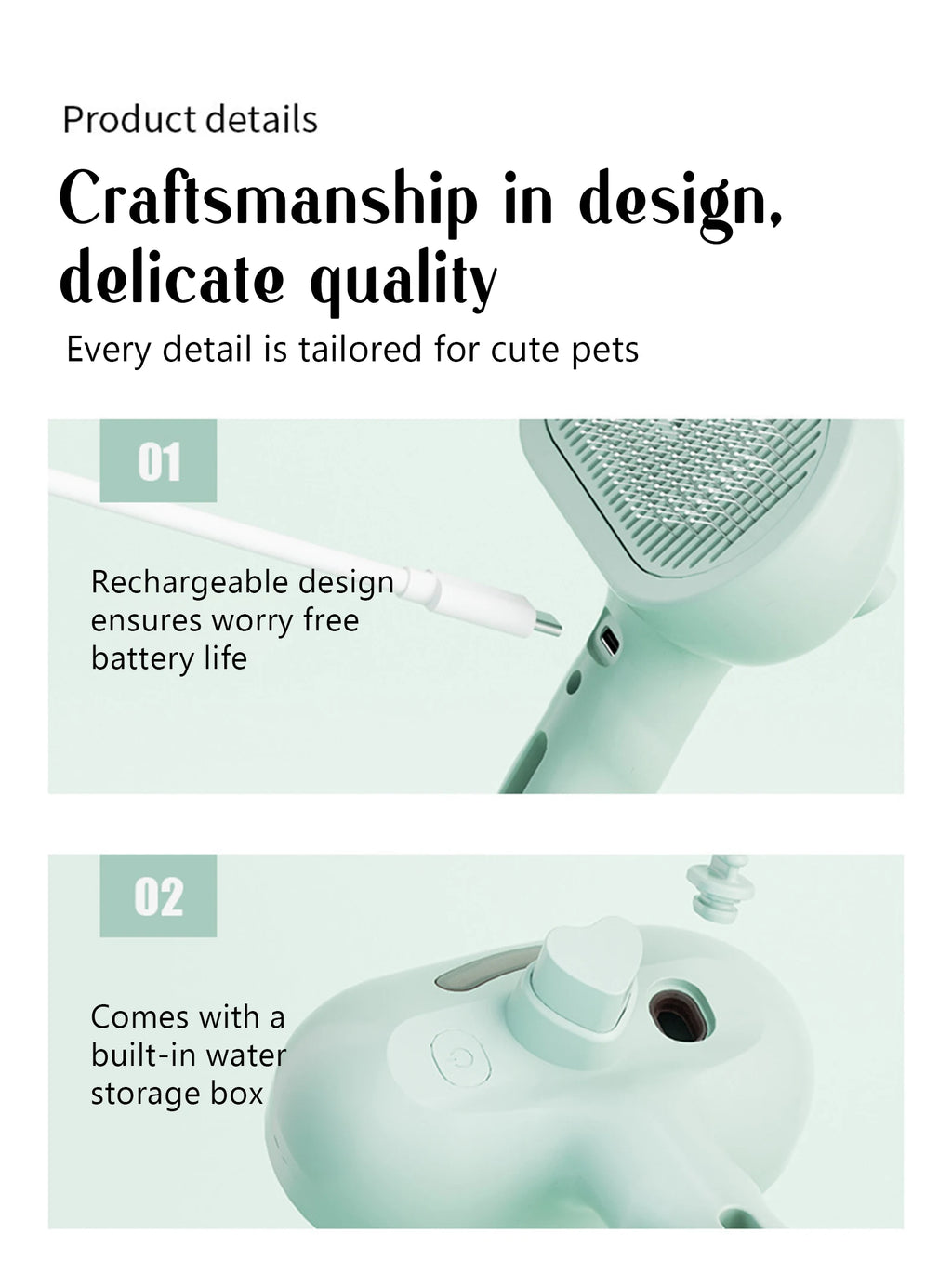 Steam Grooming Pet Brush